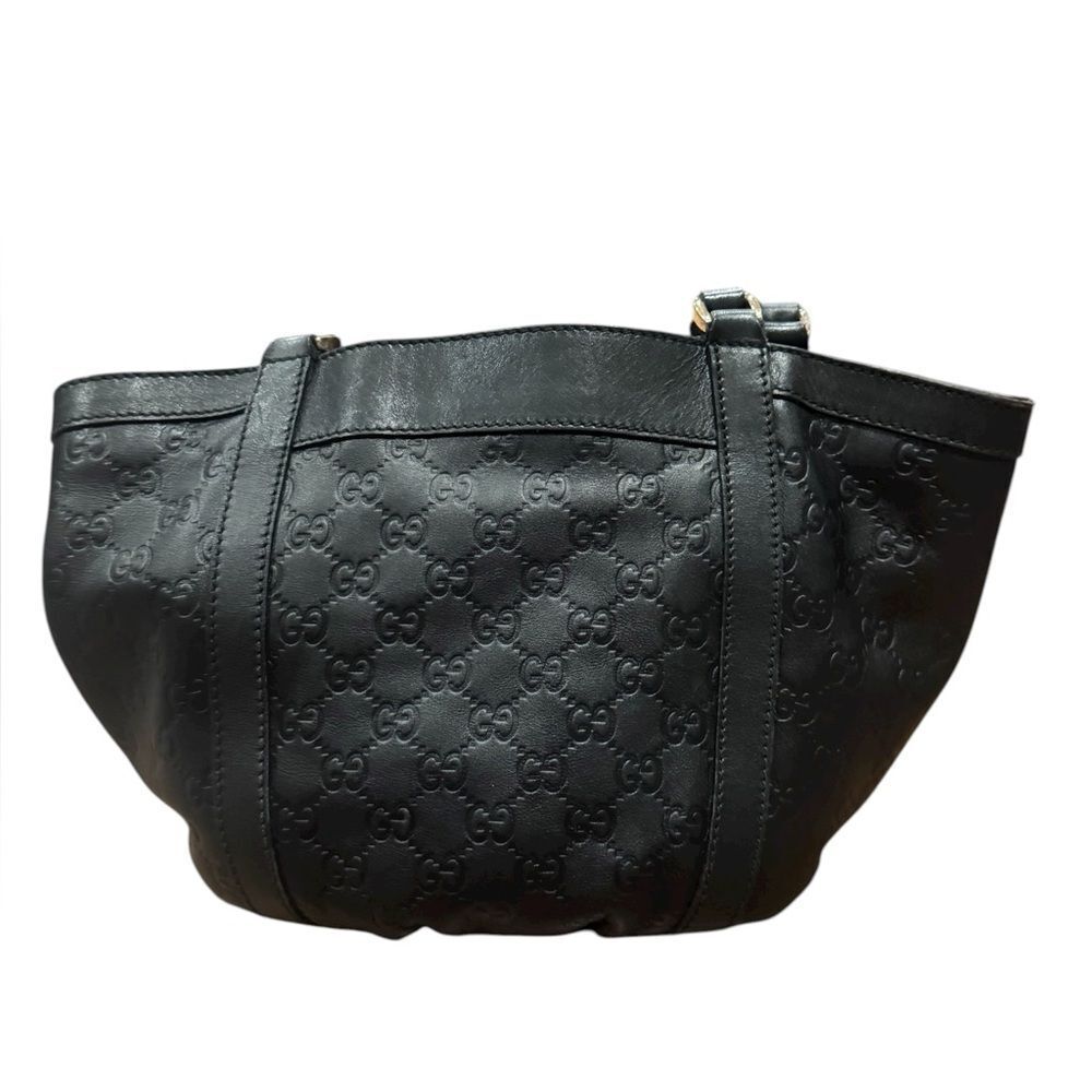 Gucci Black Leather Guccisima Small Abbey D Ring Bucket Tote Shoulder Bag - Picture 2 of 15